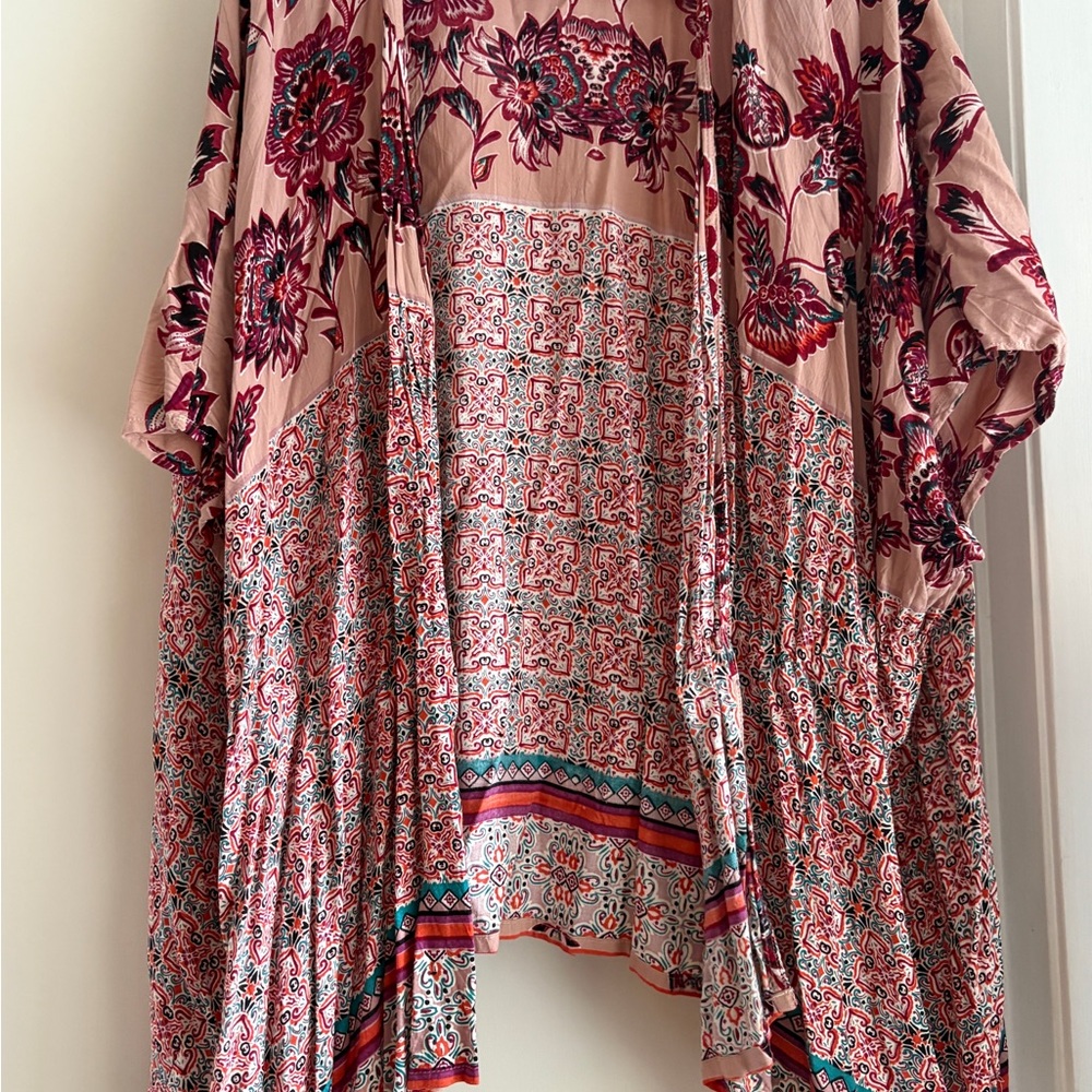 Floral and Geometric Patterned Kimono